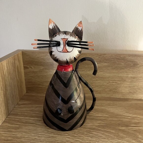 Faye SAS Blanquefort Made In France Cat Home Decor Trinket Metal Hand-Painted - Picture 1 of 9